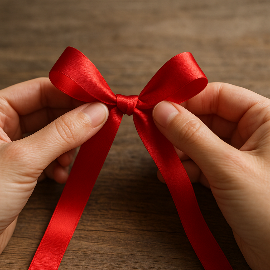 How to tie a bow with ribbon